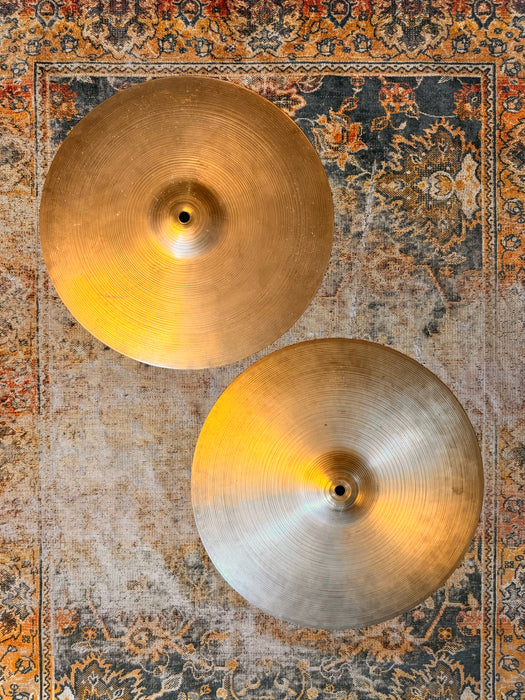 Vintage Zildjian 1960s PAPER THIN 15” Hihats 868 1059 g Gorgeous LIGHT AIRY DRY Tone! RINGO 15s!