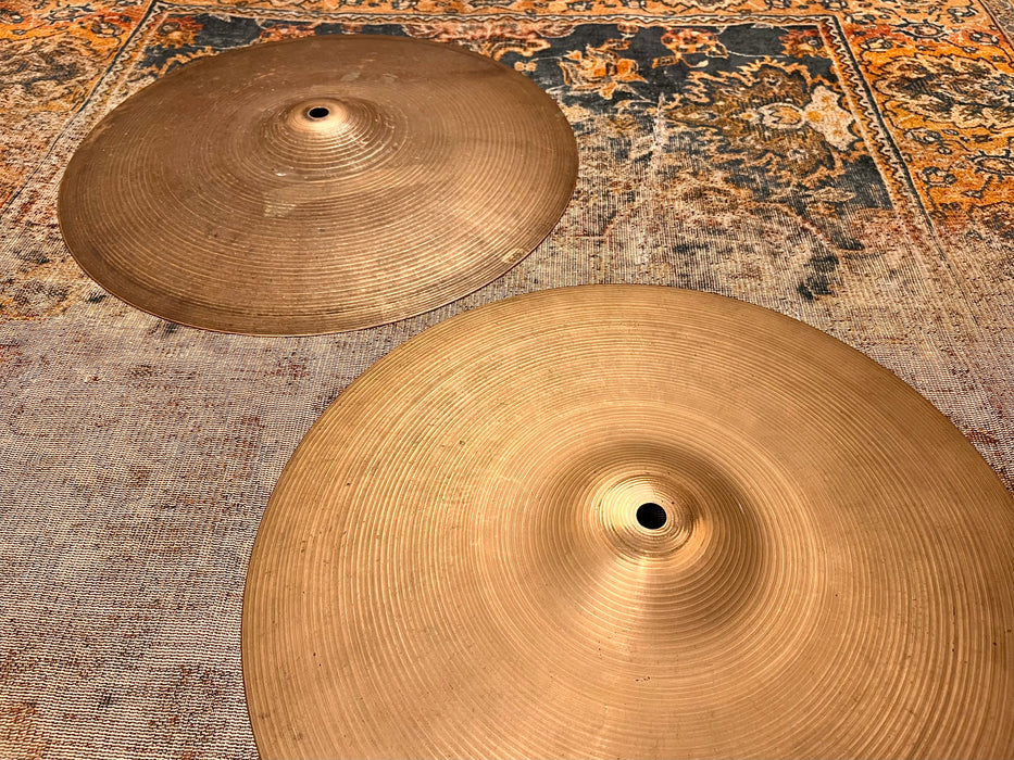 THIN 1960s Vintage Zildjian 14” EARLY New Beat Hihats 816 1161 g LIGHT COMPLEX! Sound Incredible!