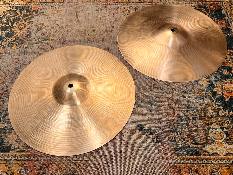 Vintage 1970s Zildjian New Beat 14” Hihats 930 1530 g  CLEAN CRISP! ARTICULATE CLASSIC TONE