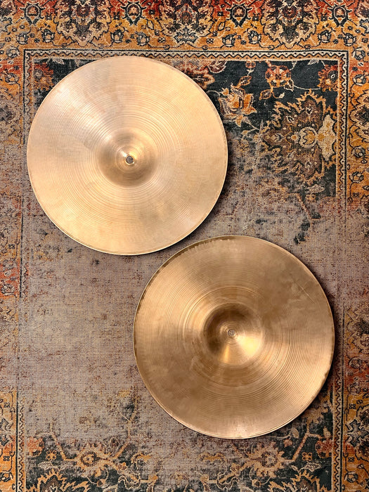Vintage Zildjian 1960s New Beat Hihats 14” Only 830 1174 g Light SMOOTH Tone! EARLY NEW BEATS