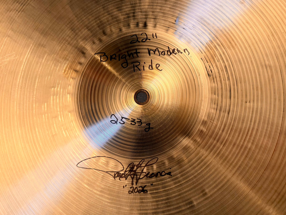 PAUL FRANCIS Custom CYMBAL CRAFTSMAN 22” Crash Ride or Bright Modern Ride! NEW! 2533 g Sounds AMAZING
