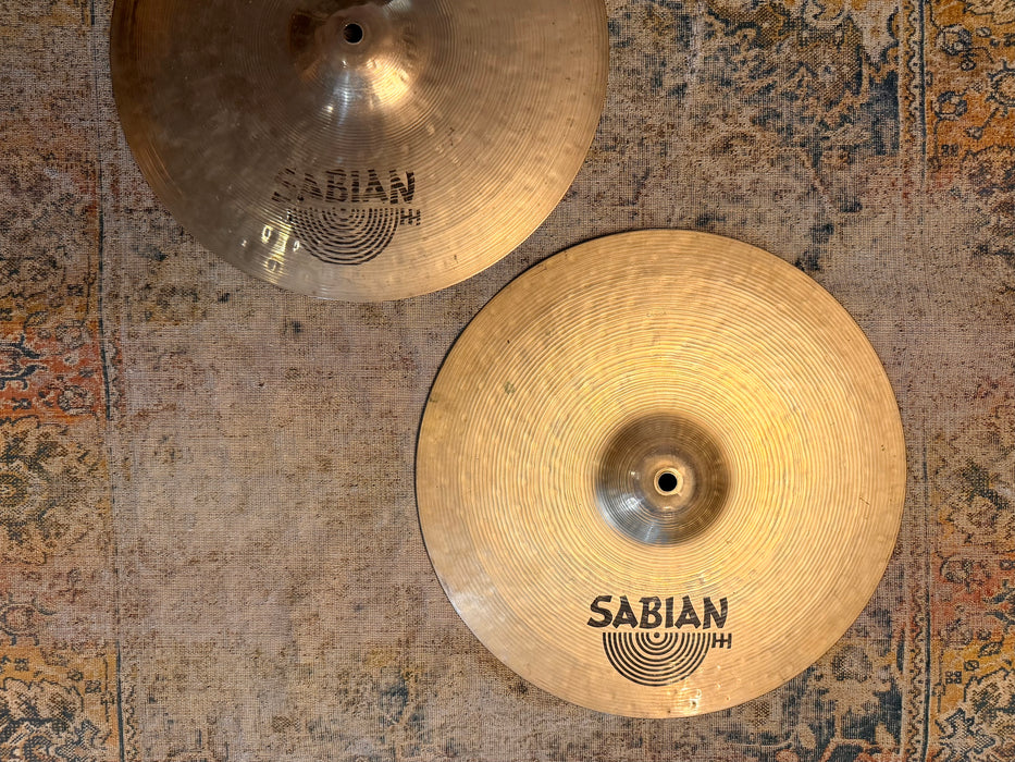 RARE Early Sabian HH HAND HAMMERED Hihats 14” 970 1270 g CANADIAN K Vibe! BRILLIANT ULTRA DARK CRISP!