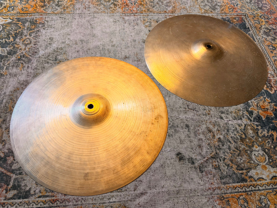 Vintage Zildjian 1960s PAPER THIN 15” Hihats 868 1059 g Gorgeous LIGHT AIRY DRY Tone! RINGO 15s!