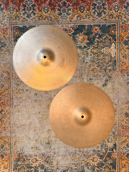 1960s Vintage Zildjian 14” Hihats PAPER THIN 722 948 g AMAZING PAIR! Light Complex Hand Hammered
