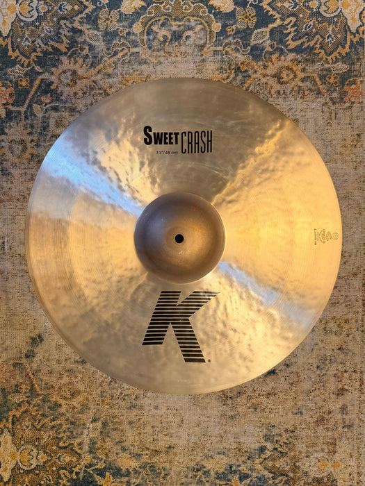 Zildjian K SWEET CRASH 19” 1510 g CLEAN and Sounds Perfect! ANNIVERSARY STAMP! Don’t Pay $500!