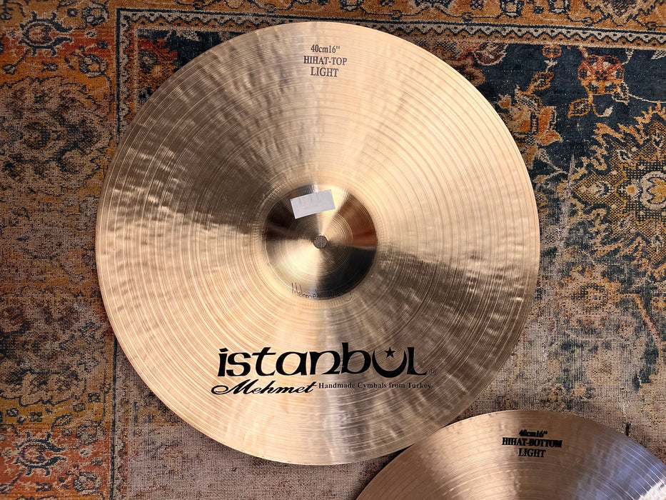 Rare MASSIVE 16” ISTANBUL Mehmet TRADITIONAL LIGHT Hihats 1183 1430 g SMOOTH