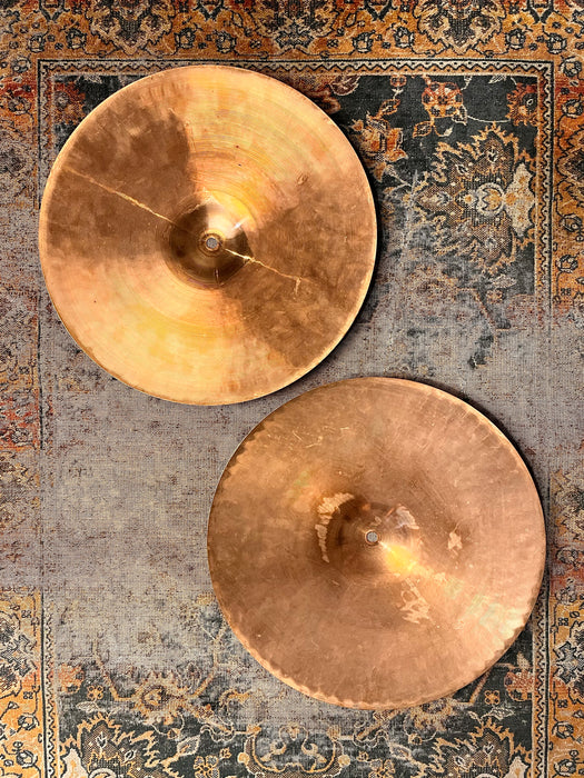ULTRA RARE Vintage PAISTE ORIGINAL GIANT BEAT 15” Hihats 914 1040 g PRE SERIAL White Label! Bonham