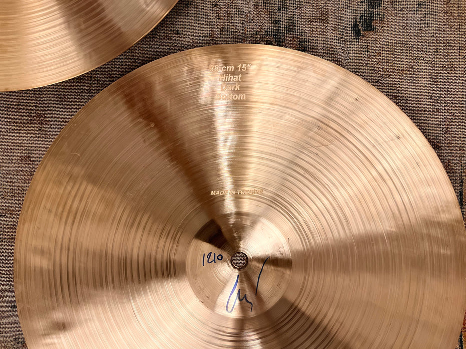 Rare Bosphorus Traditional 15” DARK Hihats 1028 1210 g Warm Golden Complex! MINT