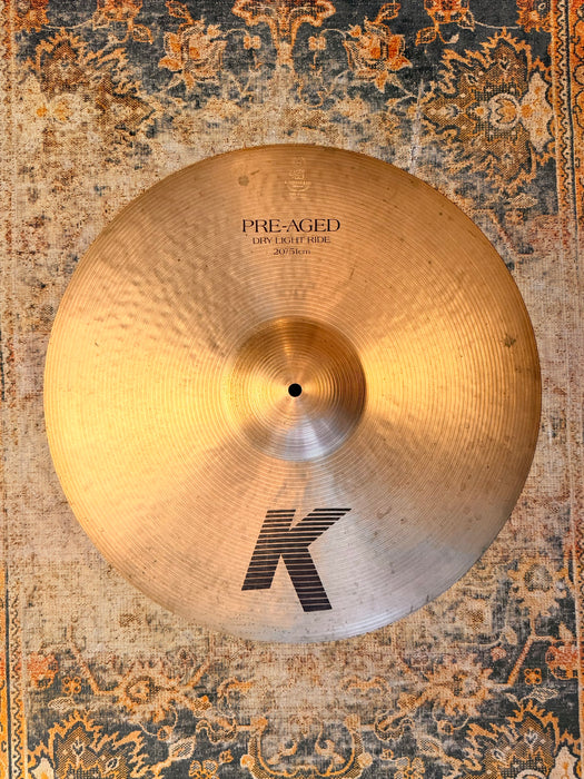 Zildjian K PRE AGED DRY LIGHT Ride 20” DISCONTINUED & RARE. STUNNING CRASH! 2190 g