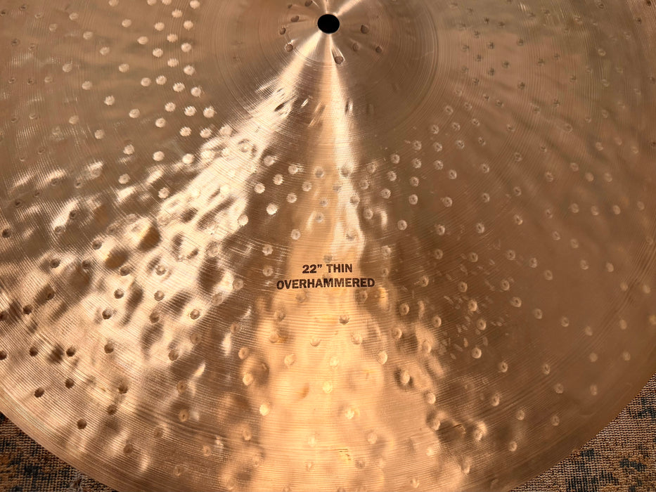 Zildjian K CONSTANTINOPLE OVERHAMMERED THIN 22” Ride THIN ONE!! IMMACULATE! Only 2127 g Light Airy! Crashable
