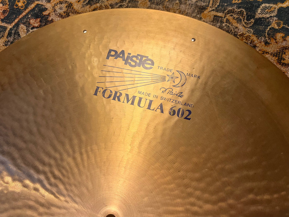 ULTRA Rare 1983 Vintage Paiste BLUE LABEL 22” 602 Heavy Flat Ride Sizzle 3464 g GOTTLIEB