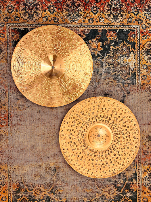 28 YR 1st ED Paiste Etched Logo Traditional Medium Light Hihats 14” 898 1190 g GOLDEN GLORIOUS! Rare