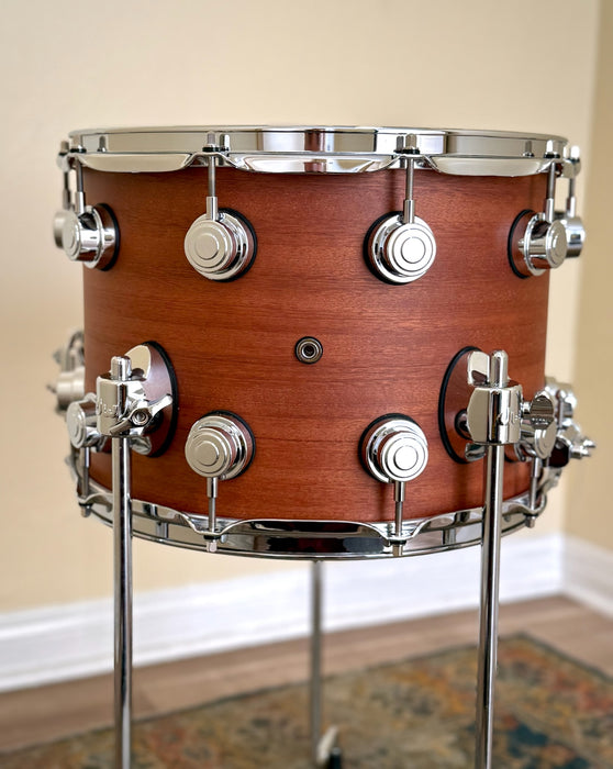 Custom DW Collector's Series BALLAD SNARE EXOTIC CHERRY SPRUCE  10” X 14” Mahogany Finish w/ Beato Case MINT