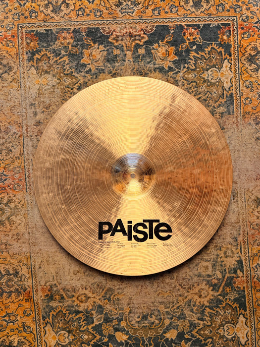 Discontinued PAISTE SIGNATURE DRY CRISP Ride 20” Dark, Clean, And Controlled! 2382 g