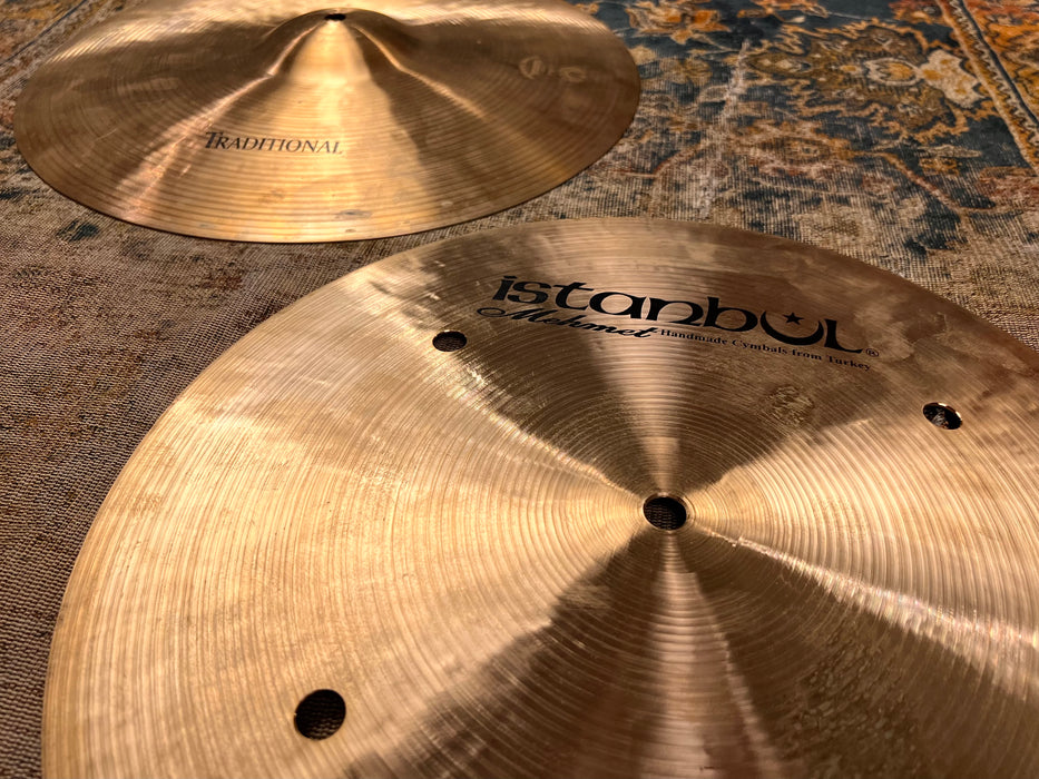 Rare Hand Hammered Istanbul Mehmet QUICK BEAT Hihats 14” 1108 1374 g
