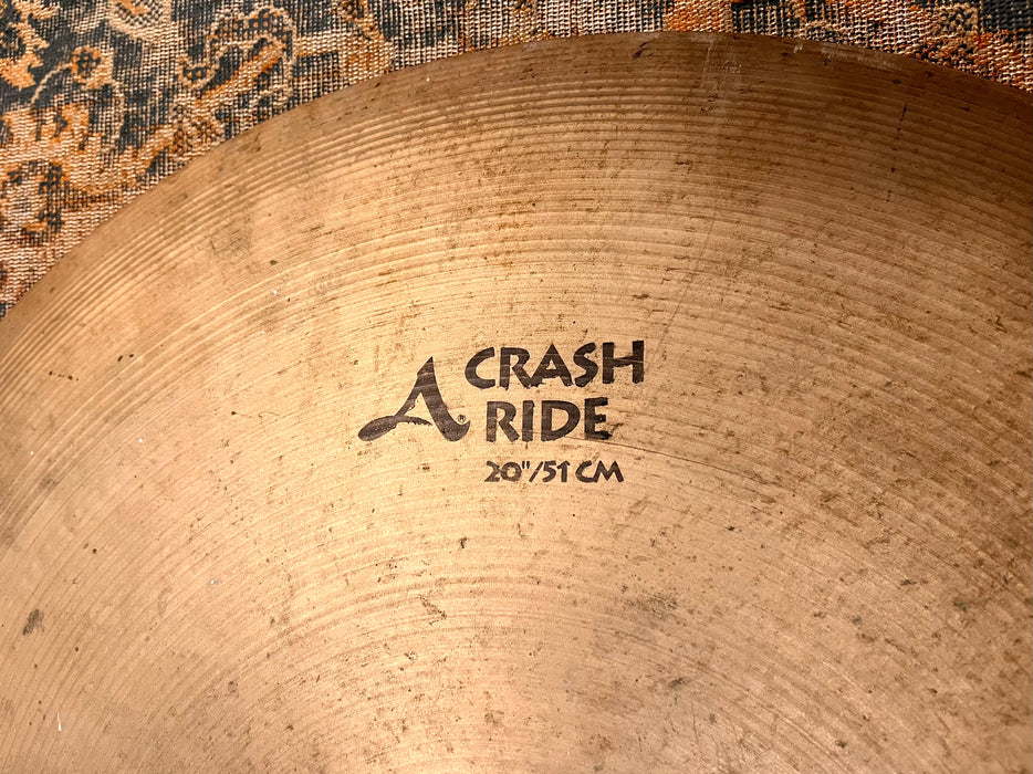 Zildjian Factory CRASH RIDE 20” FULL Crash With Solid BELL 2210 g Versatile! Don’t Pay $400!