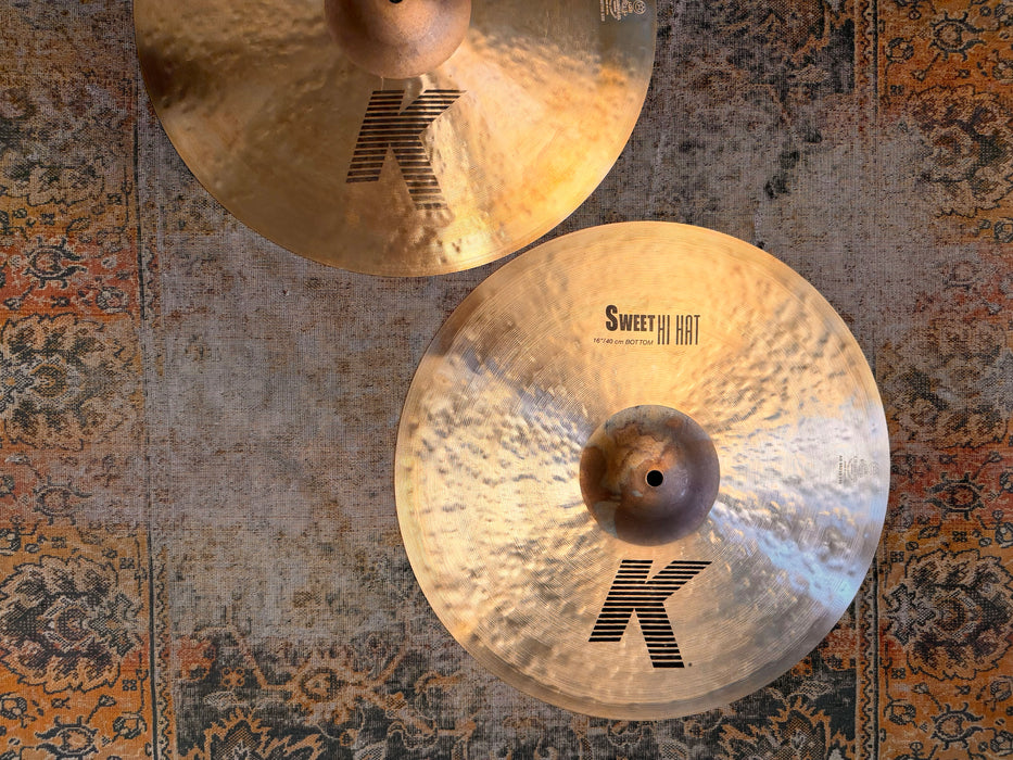 Zildjian K SWEET 16” Hihats HUGE 1234 1930 g AMAZING Shape! MASSIVE DARK HATS! Discontinued?  Don’t Pay $700