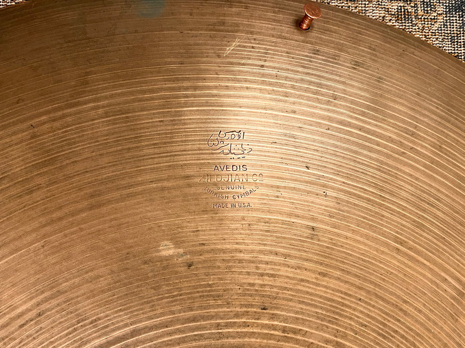 Vintage 1960s Zildjian LIGHT COMPLEX Ride 20” 2020 g Bendable! Sizzle STEEP Profile! Crashes Easily!