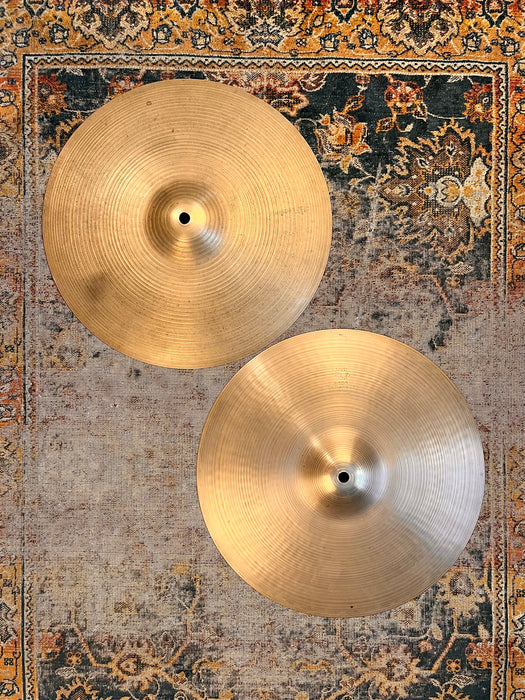 Vintage Zildjian 1960s New Beat 14” Hihats 910 1230 g LIGHT! AMAZING Tone! EARLY NEW BEATS