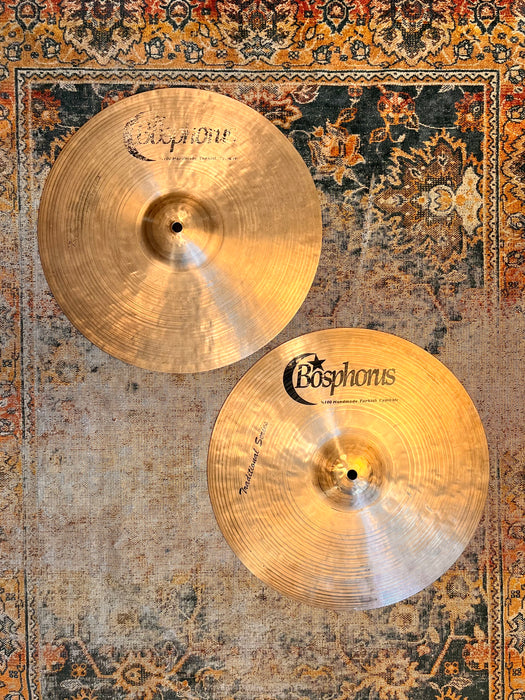 EARLIER BOSPHORUS Traditional Hihats 14” 995 1184 g Smooth Dark Warm GOLDEN! Hand Hammered