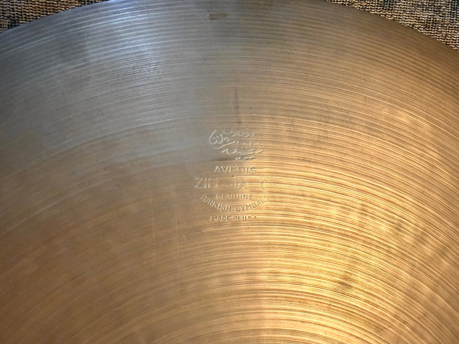 Vintage 1950s Zildjian BLOCK STAMP 22” Ride Crash 2678 g Gorgeous! REAL DEAL Hand Hammered! DRY SMOOTH