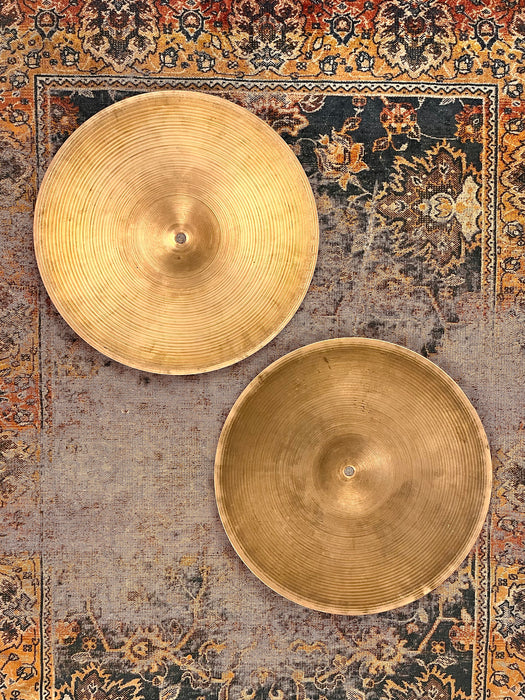1960s Vintage Zildjian New Beat 14” HiHats 818 1210 g Factory Logo Stamp THIN LIGHT Crisp!