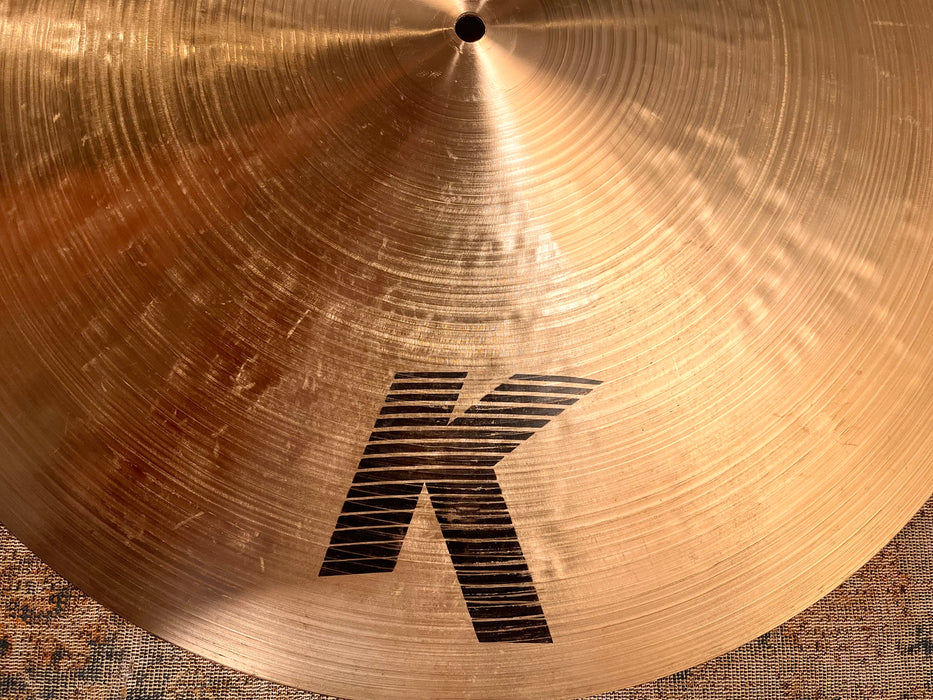 Rare 40 YR Old Vintage Zildjian K 22” Flat Ride 2912 g SUPER CLEAN!  FOCUSED CHIME-LIKE ATTACK