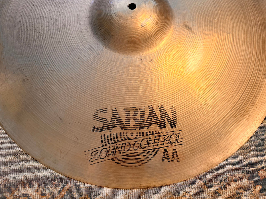 Rare Vintage Sabian 22” SOUND CONTROL Ride EARLY ONE! 3263 g AA TIGHT CONTROLLED Tone! AMAZING Bell
