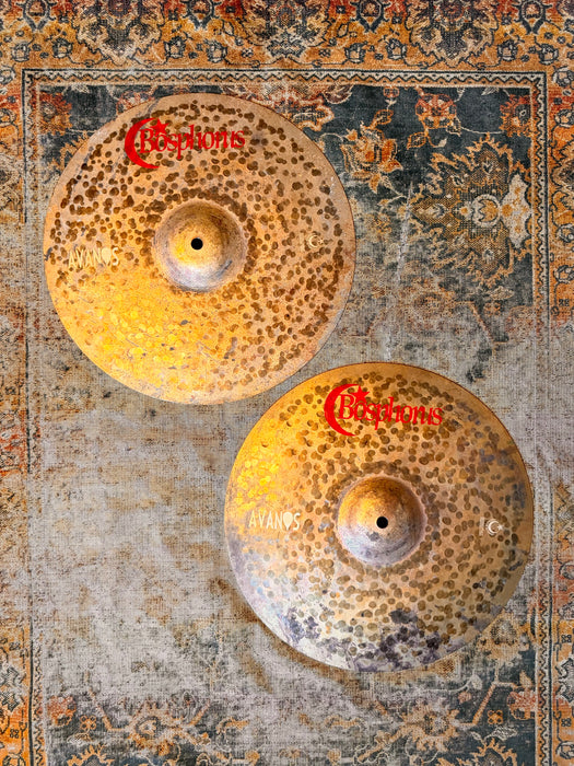 Bosphorus Raw Unlathed TURK Style 14” Hihats 880 1120 g LIGHT DRY COMPLEX! Hand Hammered Perfect!