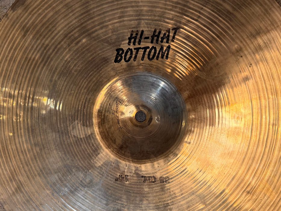 RARE Early Sabian HH HAND HAMMERED Hihats 14” 970 1270 g CANADIAN K Vibe! BRILLIANT ULTRA DARK CRISP!