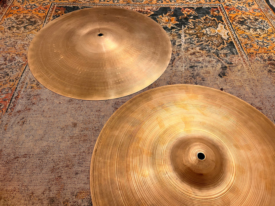 Massive Vintage 1960s Zildjian 16” Hihats 1474 1588 g DARK AND FULL