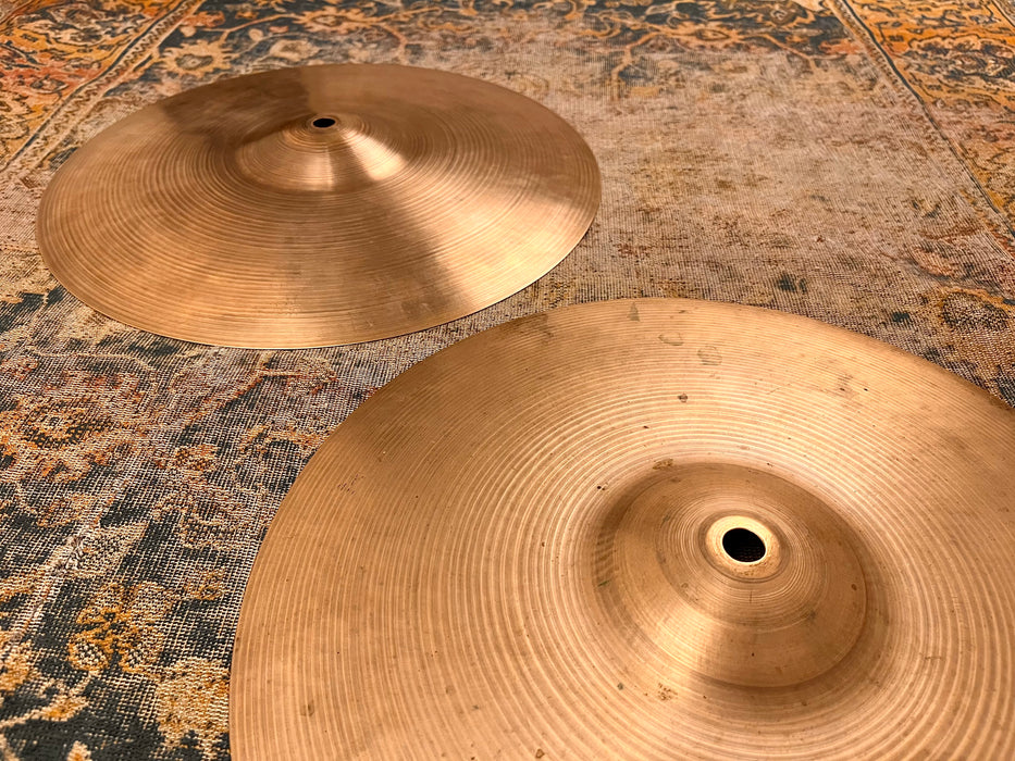 1950s Vintage Zildjian Hand Hammered ULTRA Paper Thin Hihats 13” 644 652 g LIGHT! Whispy! AMAZING