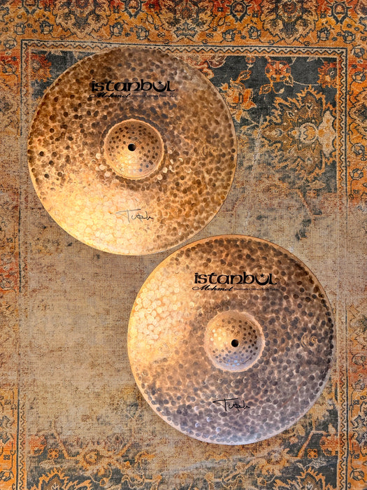 RARE Dark Raw Unlathed ISTANBUL Mehmet TURK 15” Hihats 1196 1438 g PERFECT! Deep Organic!