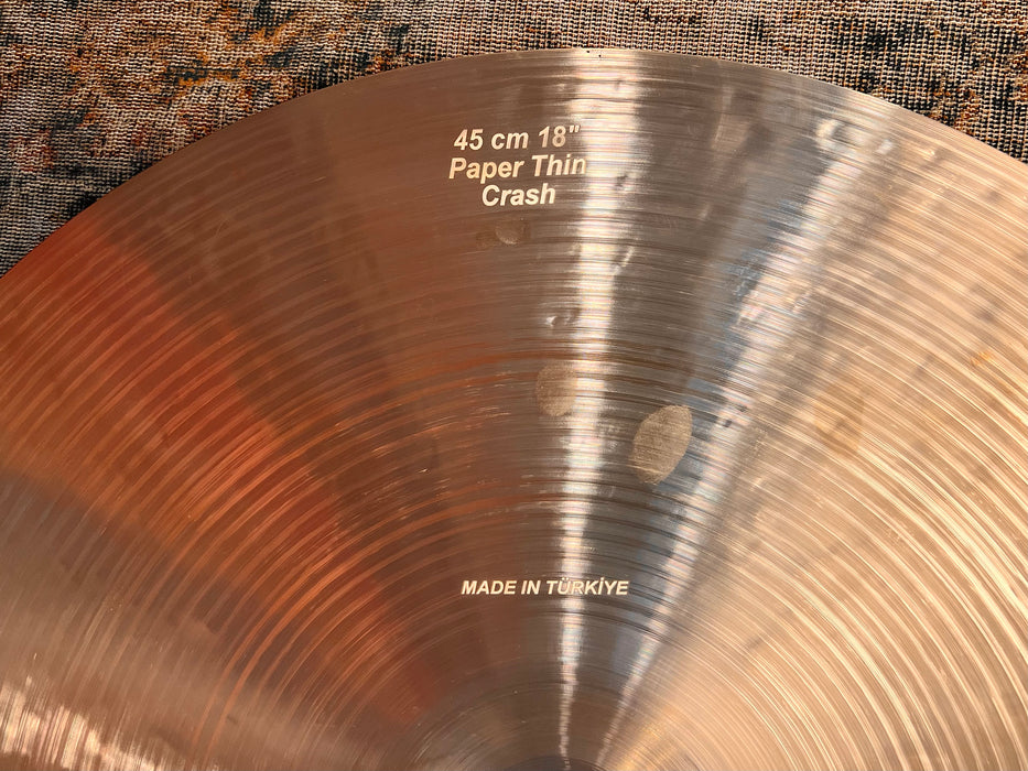 LIGHT Complex Bosphorus Traditional 18” Factory PAPER THIN CRASH 1110 g IMMACULATE! Airy!