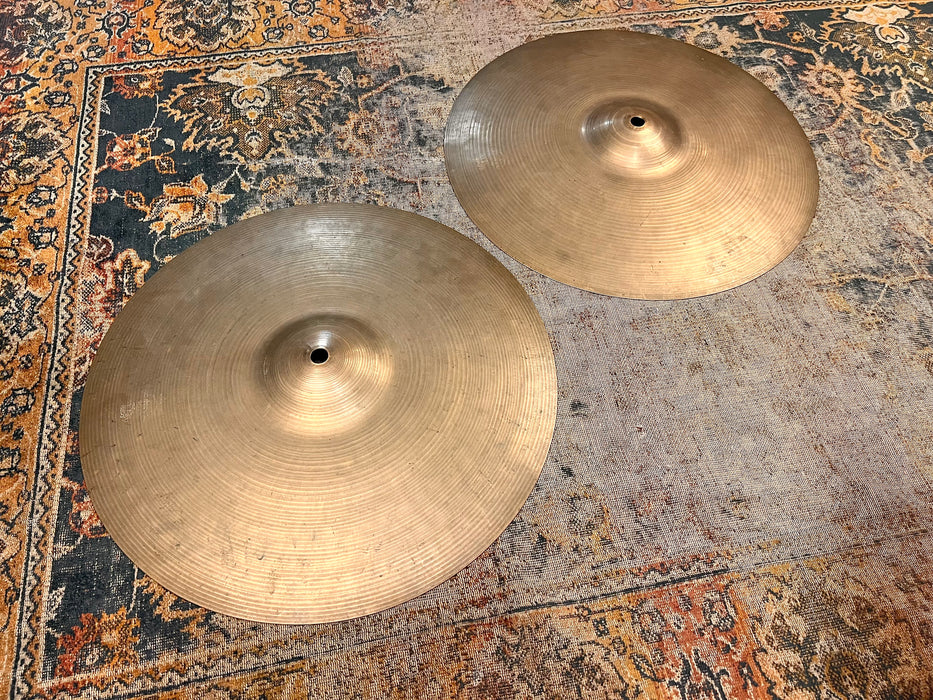 Vintage Zildjian 1950s Thin 14” Hihats 846 944 g DARK DRY Sound AMAZING! REAL DEAL!