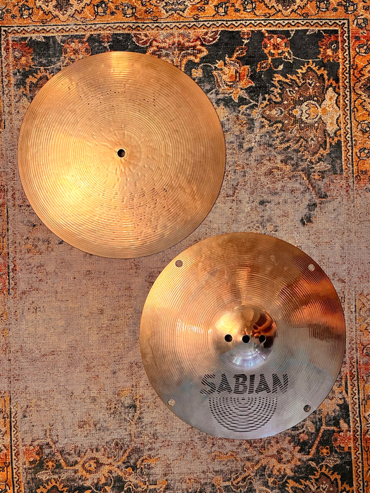 ULTRA RARE Sabian HARVEY MASON HH EQ Hihats 14” FLAT TOP 1472 1466 g BRILLIANT FINISH! Crisp!