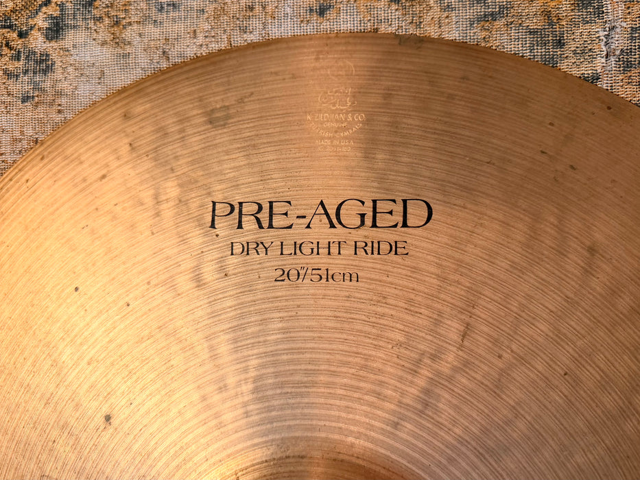 Zildjian K PRE AGED DRY LIGHT Ride 20” DISCONTINUED & RARE. STUNNING CRASH! 2190 g