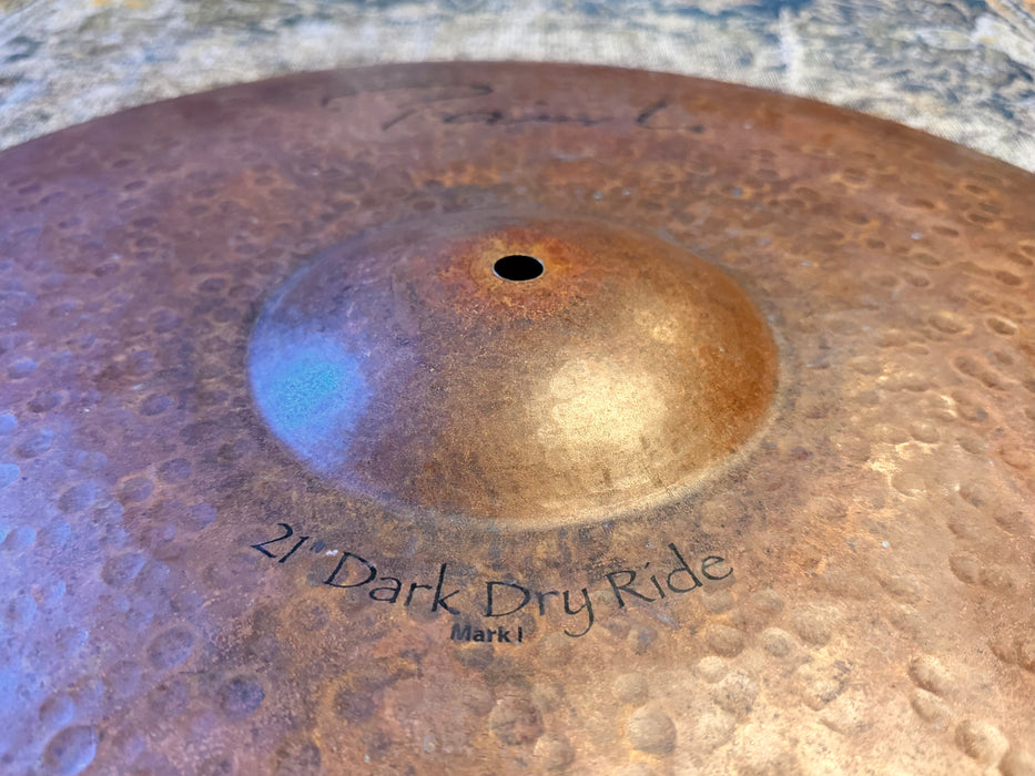 THE FAMOUS Rare Paiste DARK ENERGY DARK DRY RIDE 21” Fantastic Shape! Deep Raw Sienna Color! Dry Complex! 2472 g