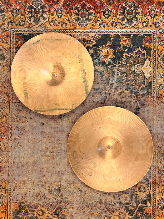 1950s Vintage Zildjian Hand Hammered ULTRA Paper Thin Hihats 13” 592 652 g LIGHT! Whispy! AMAZING