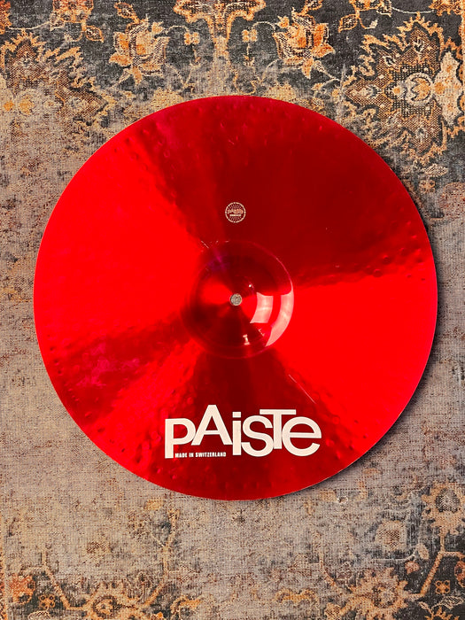 Crazy Ass CUSTOM PAISTE RED RUDE Colorsound BASHER 18” CRASH RIDE 1518 g SUPER CLEAN! Unique!