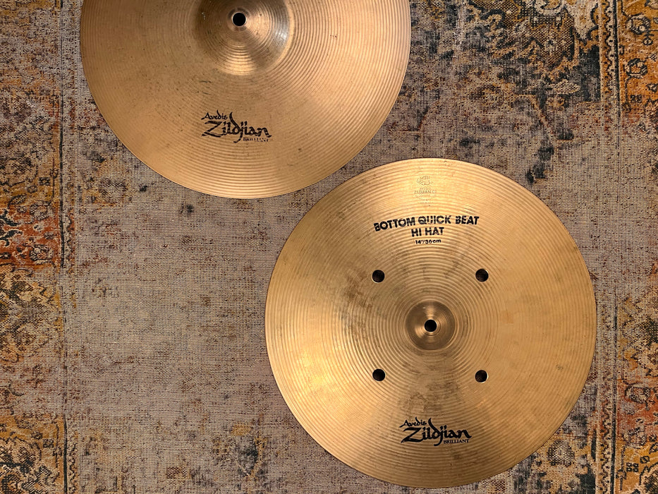 Zildjian BRILLIANT Quick Beat 14” Hihats 1224 1282 g RARE ULTRA CRISP CLEAN SHIMMER!