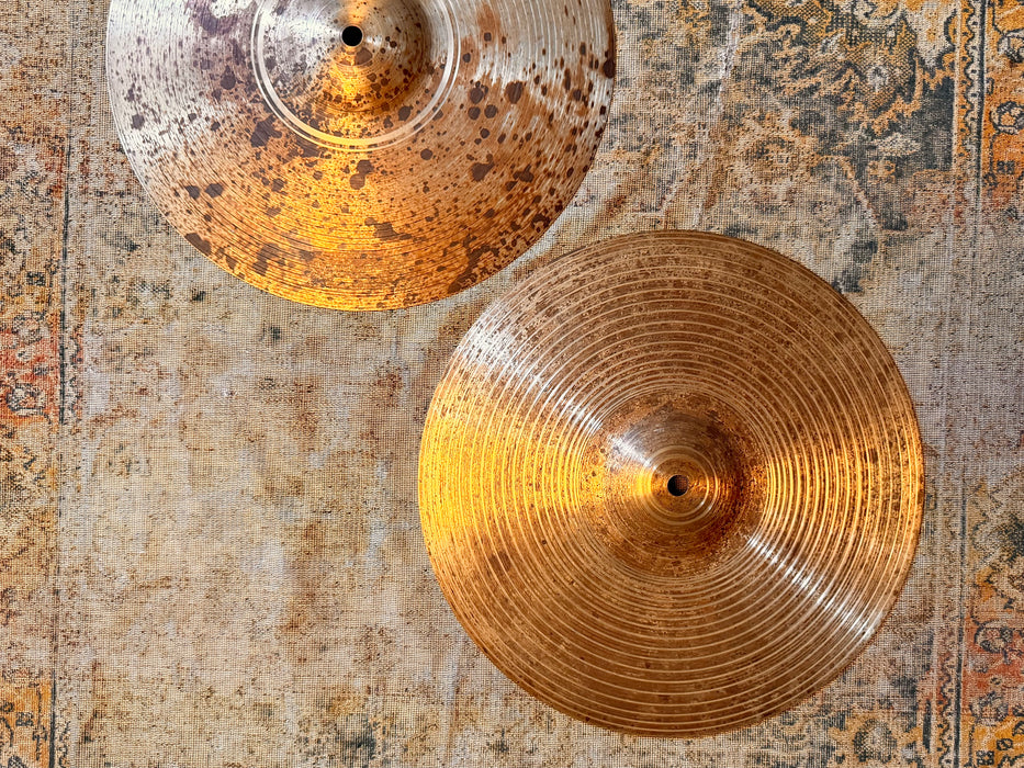 Unique HEATHER STINE CUSTOM 13” Hihats w PATINA! Crisp CLEAN Articulate Tone! 816 1244 g