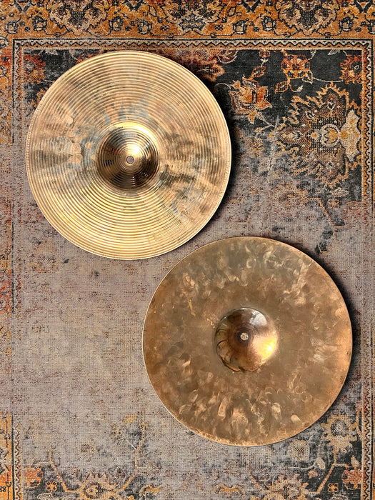EARLY DARK Brilliant Zildjian  K/Z Combo 13” Hihats 748 1450 g SUPER CLEAN & Original 1980s Version!