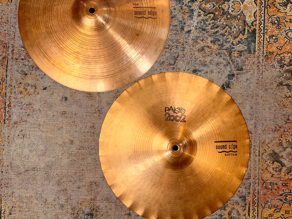 VINTAGE PAISTE 2002 SOUND EDGE Hihats 14” 910 1020 g REAL DEAL 1978 Black Label! CLEAN Don’t Pay $550