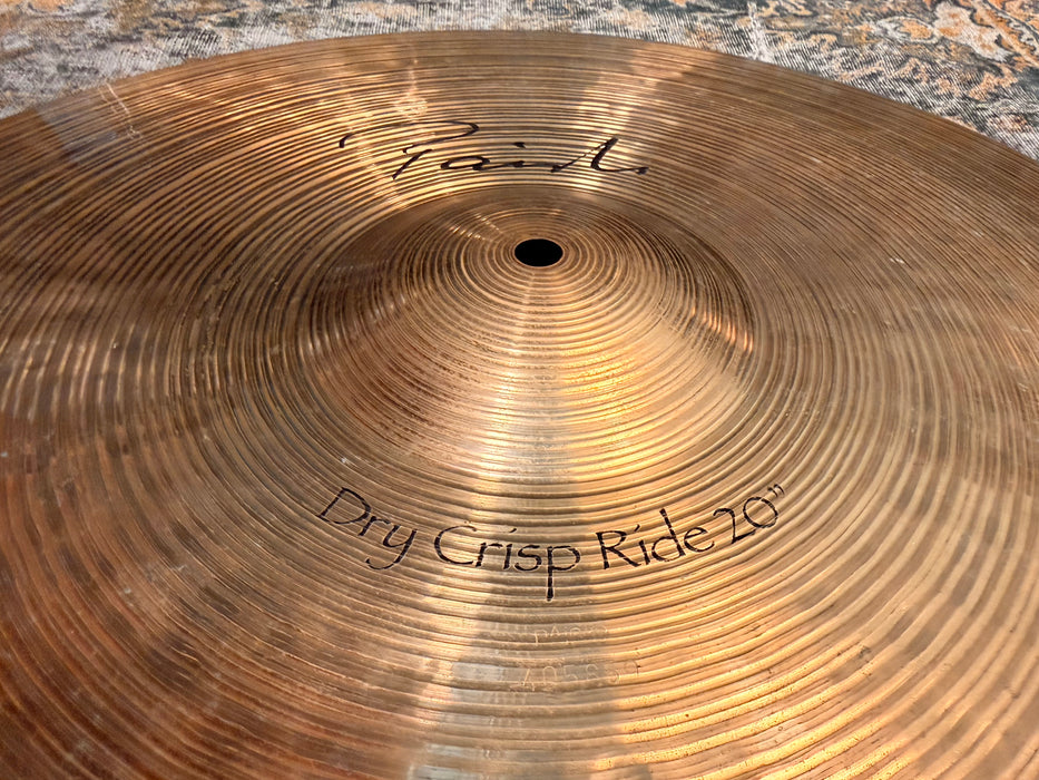 Discontinued PAISTE SIGNATURE DRY CRISP Ride 20” Dark, Clean, And Controlled! 2380 g EARLY MODEL