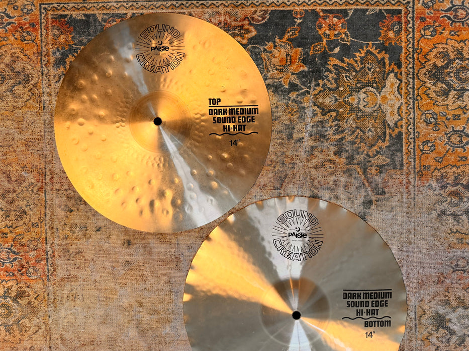 Vintage PAISTE SOUND CREATION Dark Medium SOUND EDGE Hihats 14” 972 1254 g SUPER CLEAN! Collectible