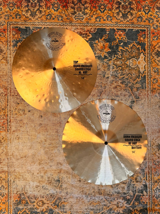 Vintage PAISTE SOUND CREATION Dark Medium SOUND EDGE Hihats 14” 972 1254 g SUPER CLEAN! Collectible