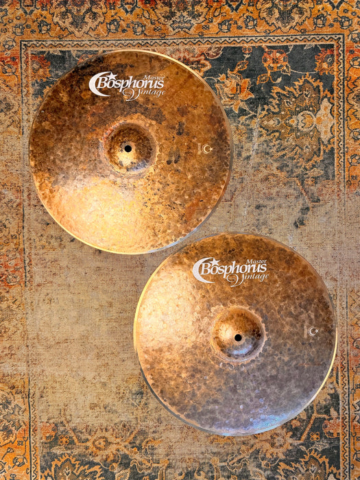 Gorgeous 15" Dry Bosphorus Master Vintage Hihats TURK 980 1200 g IMMACULATE Cd TRUE LIGHT HATS