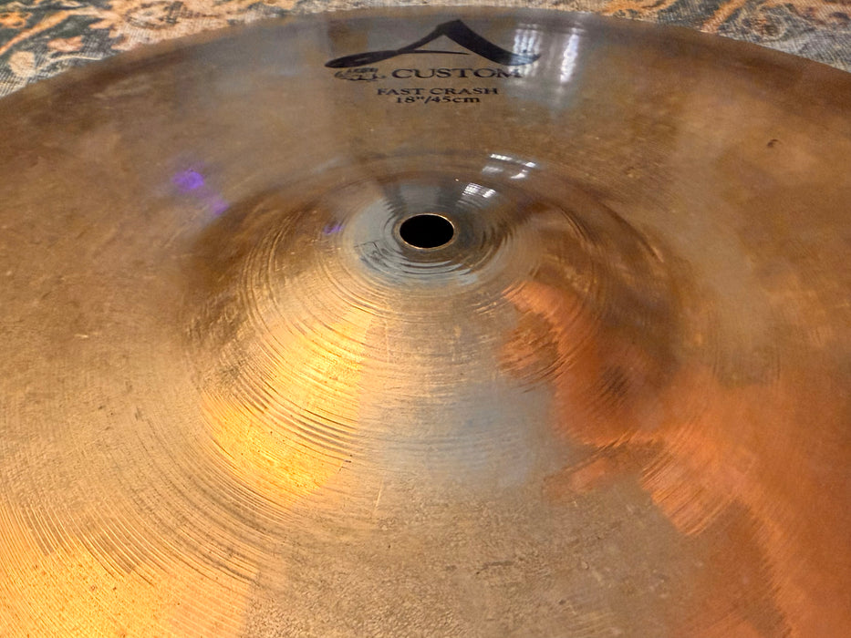 Zildjian A Custom Fast Crash 18” Only 1296 g Amazing Sounding One! Dark Super Responsive!