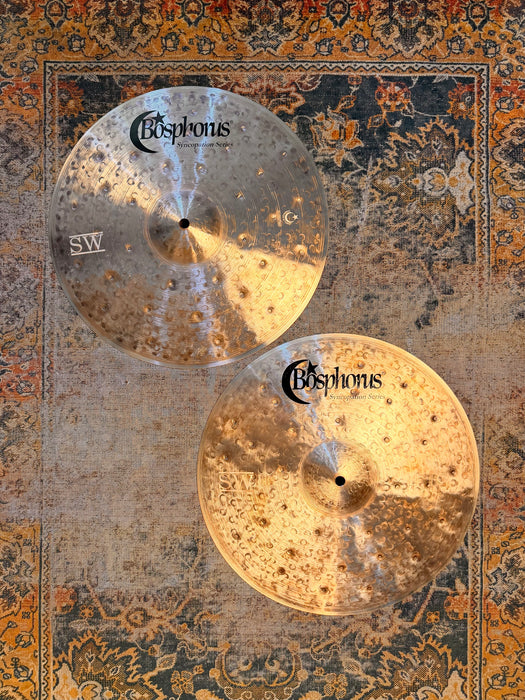 Unique HUGE 15” Dark Complex Bosphorus Syncopation SW Hihats 1050 1250 g Beautiful!
